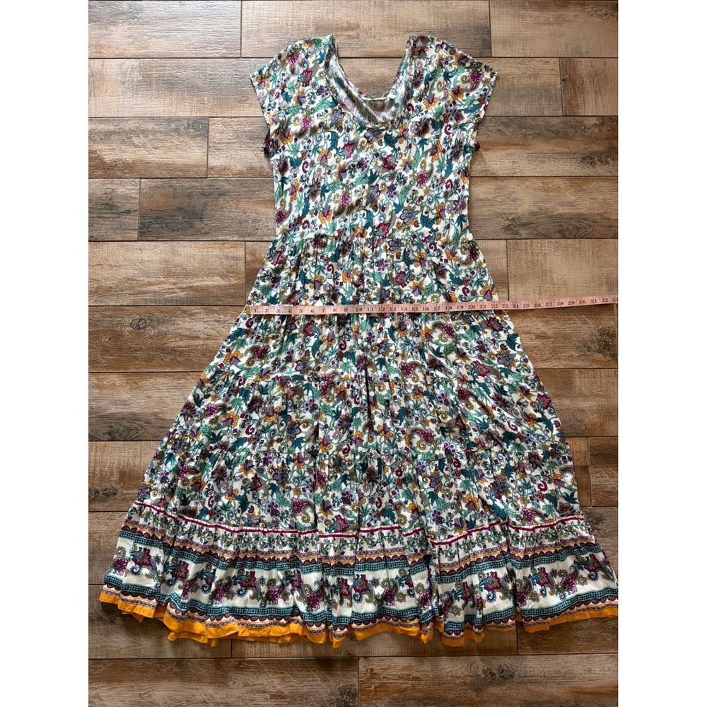 Soft Surroundings Kara Maxi Dress in Floral Paisley ,Neptune Green,
 Size XL - Picture 10 of 11